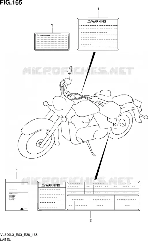 LABEL (VL800L3 E33) Suzuki MOTO 800 VOLUSIA 2013  VL800 L3/VL800T L3/VL800C L3