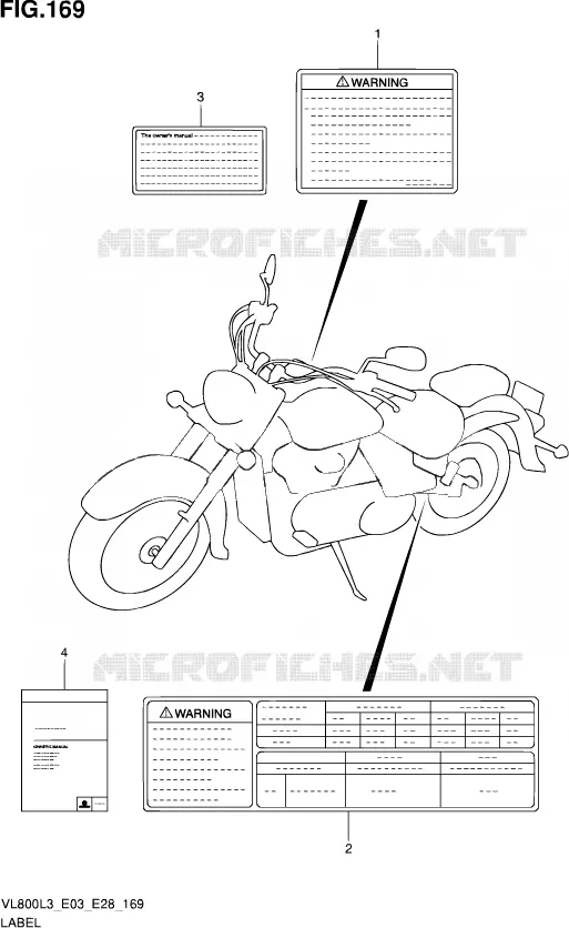 LABEL (VL800TL3 E03) Suzuki MOTO 800 VOLUSIA 2013  VL800 L3/VL800T L3/VL800C L3