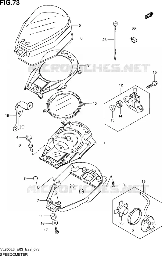 SPEEDOMETER (VL800CL3 E28) Suzuki MOTO 800 VOLUSIA 2013  VL800 L3/VL800T L3/VL800C L3