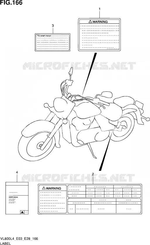 LABEL (VL800CL4 E03) Suzuki MOTO 800 VOLUSIA 2014  VL800 L4/VL800T L4/VL800C L4