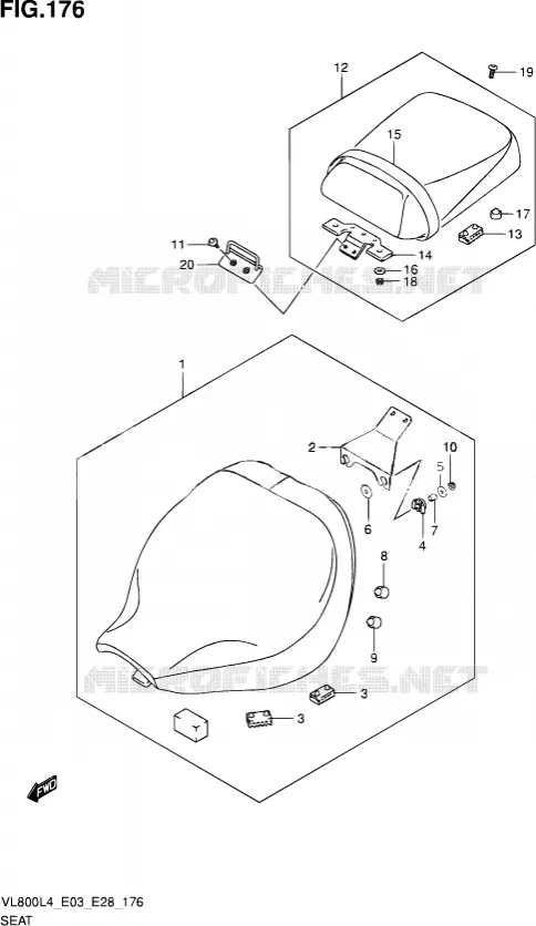 SEAT (VL800CL4 E28) Suzuki MOTO 800 VOLUSIA 2014  VL800 L4/VL800T L4/VL800C L4