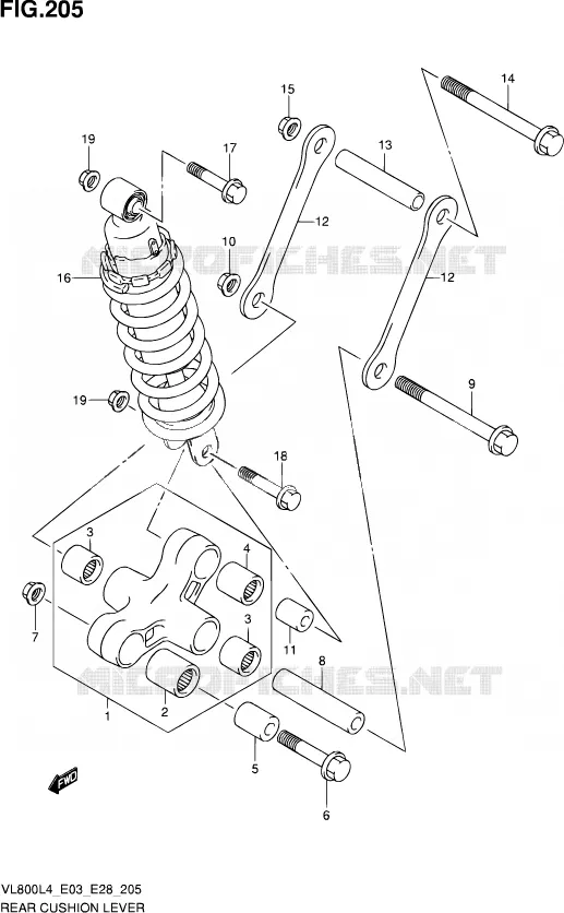 SHOCK ABSORBER LINKAGE (VL800L4 E33) Suzuki MOTO 800 VOLUSIA 2014  VL800 L4/VL800T L4/VL800C L4