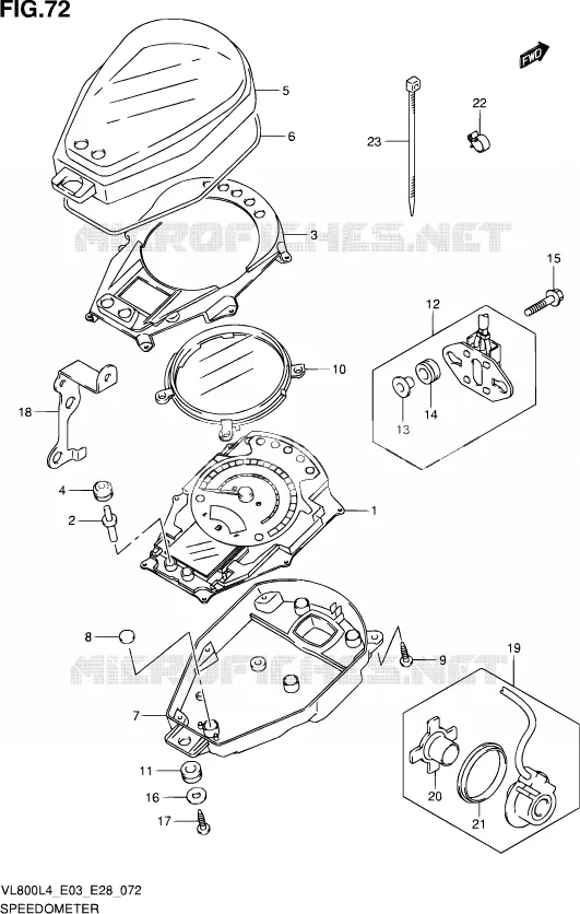 SPEEDOMETER (VL800CL4 E03) Suzuki MOTO 800 VOLUSIA 2014  VL800 L4/VL800T L4/VL800C L4
