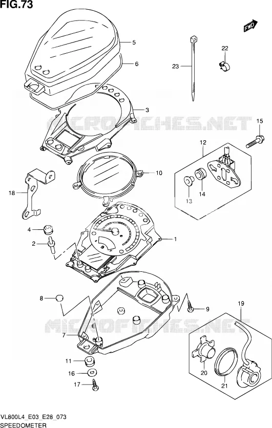 SPEEDOMETER (VL800CL4 E28) Suzuki MOTO 800 VOLUSIA 2014  VL800 L4/VL800T L4/VL800C L4