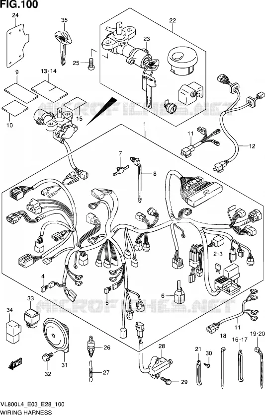 WIRING HARNESS (VL800CL4 E03) Suzuki MOTO 800 VOLUSIA 2014  VL800 L4/VL800T L4/VL800C L4