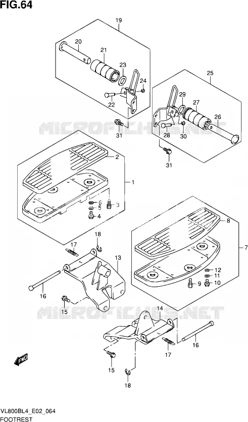FOOTREST Suzuki MOTO 800 INTRUDER 2014  VL800BUE L4 (E19)