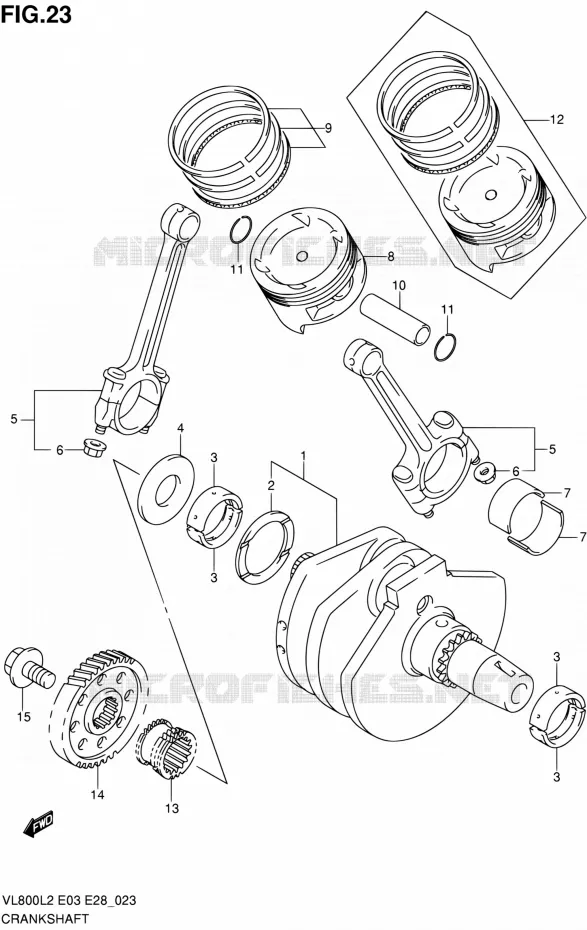 CRANKSHAFT Suzuki MOTO 800 VOLUSIA 2012  VL800CL2