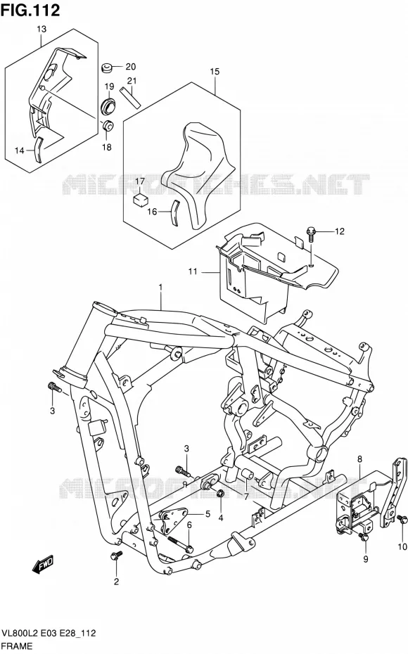 FRAME (VL800CL2 E33) Suzuki MOTO 800 VOLUSIA 2012  VL800CL2