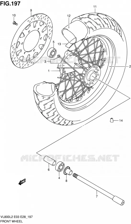 FRONT WHEEL (VL800TL2 E03) Suzuki MOTO 800 VOLUSIA 2012  VL800CL2