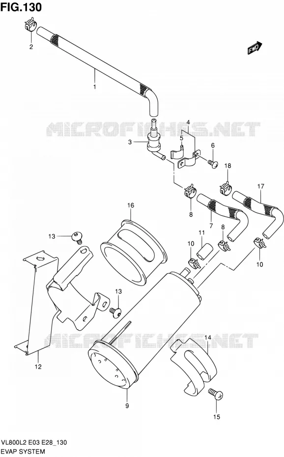 FUEL EVAP SYSTEM (VL800CL2 E33) Suzuki MOTO 800 VOLUSIA 2012  VL800CL2