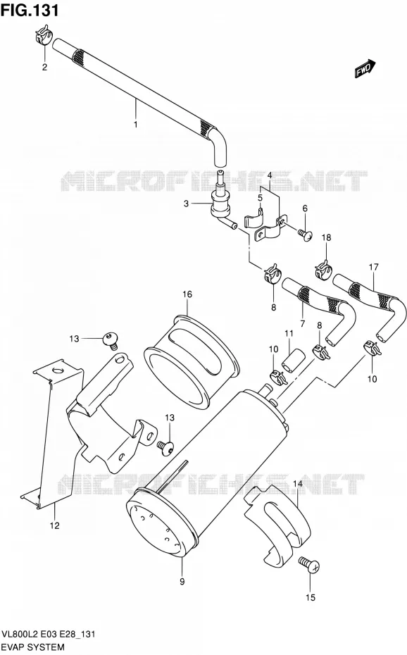FUEL EVAP SYSTEM (VL800TL2 E33) Suzuki MOTO 800 VOLUSIA 2012  VL800CL2
