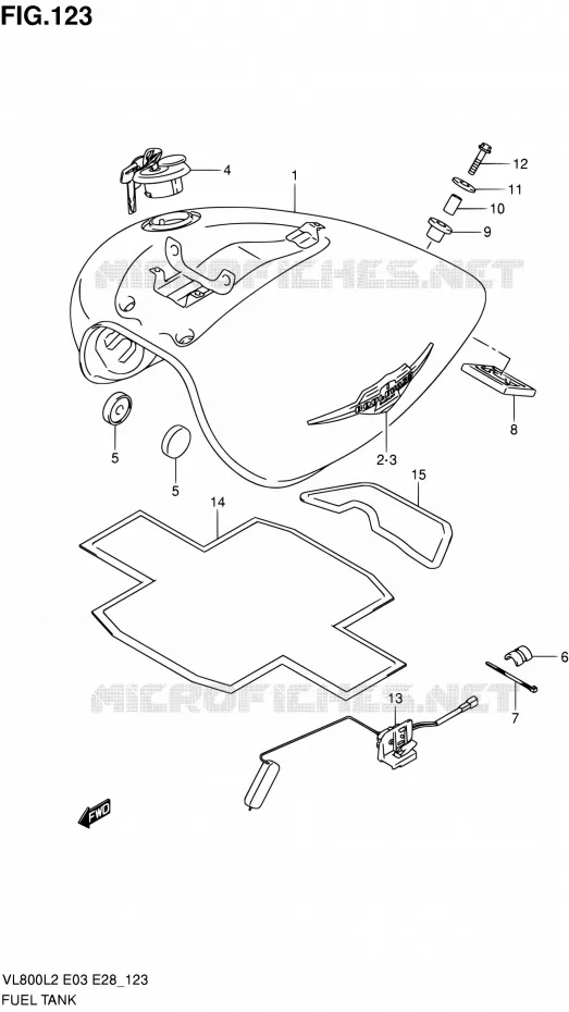 FUEL TANK (VL800CL2 E28) Suzuki MOTO 800 VOLUSIA 2012  VL800CL2