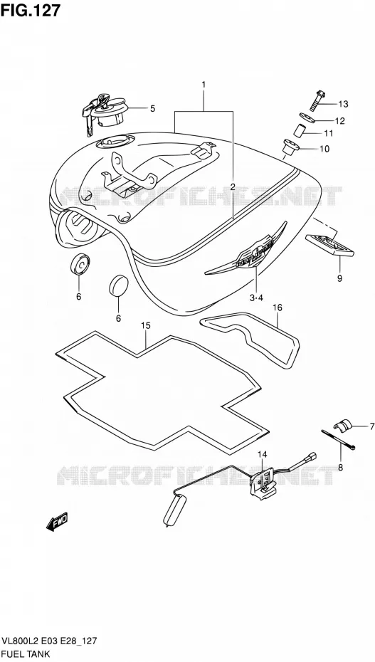 FUEL TANK (VL800TL2 E33) Suzuki MOTO 800 VOLUSIA 2012  VL800CL2