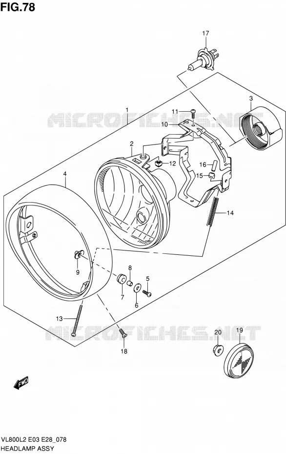HEADLIGHT Suzuki MOTO 800 VOLUSIA 2012  VL800CL2