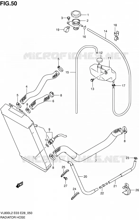 RADIATOR HOSE - EXPANSION TANK Suzuki MOTO 800 VOLUSIA 2012  VL800CL2