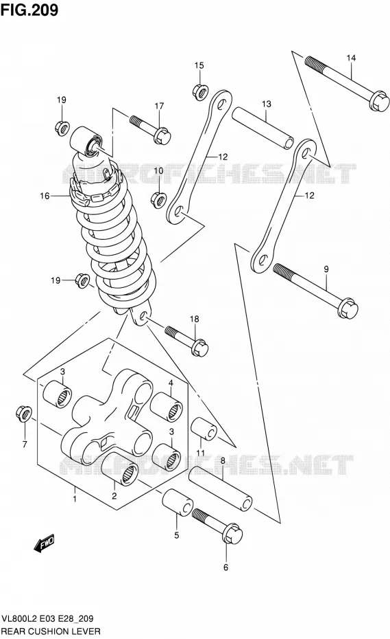 SHOCK ABSORBER LINKAGE (VL800TL2 E03) Suzuki MOTO 800 VOLUSIA 2012  VL800CL2