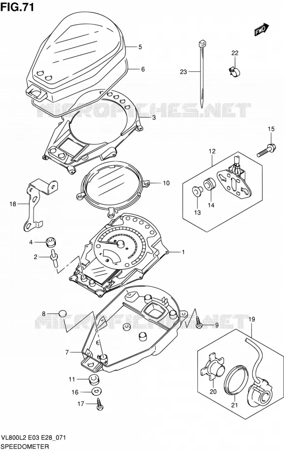 SPEEDOMETER (VL800L2 E03) Suzuki MOTO 800 VOLUSIA 2012  VL800CL2
