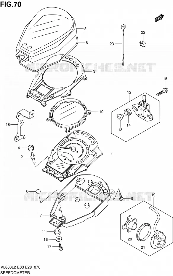 SPEEDOMETER (VL800L2 E28) Suzuki MOTO 800 VOLUSIA 2012  VL800CL2