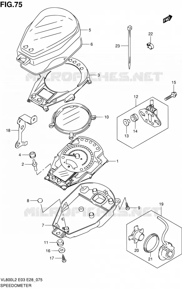 SPEEDOMETER (VL800TL2 E03) Suzuki MOTO 800 VOLUSIA 2012  VL800CL2