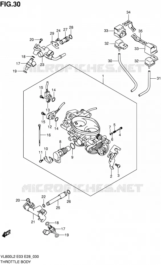 THROTTLE BODY (VL800CL2 E03) Suzuki MOTO 800 VOLUSIA 2012  VL800CL2