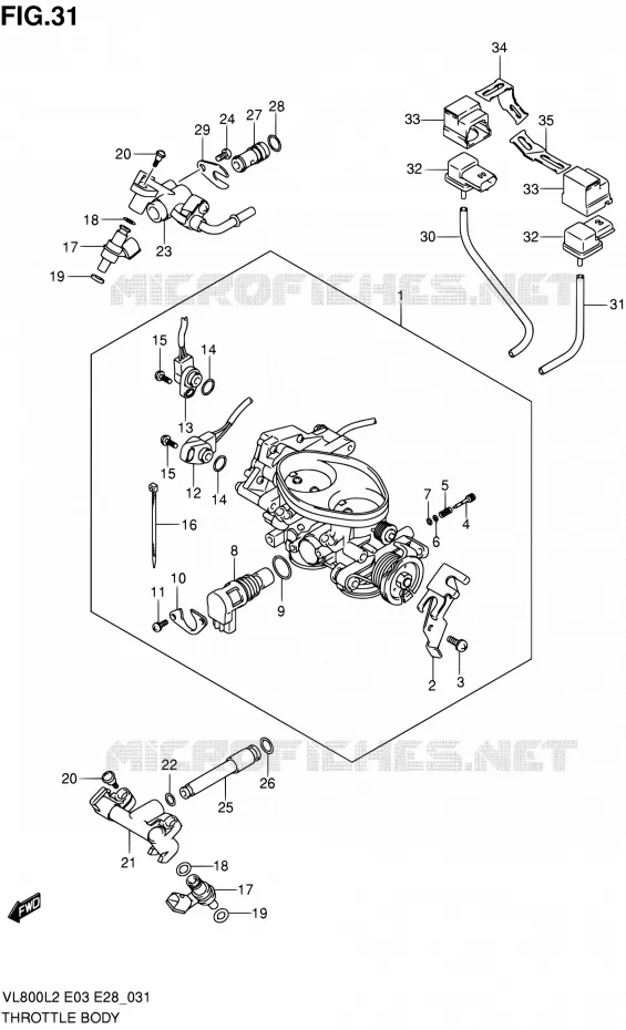 THROTTLE BODY (VL800CL2 E28) Suzuki MOTO 800 VOLUSIA 2012  VL800CL2