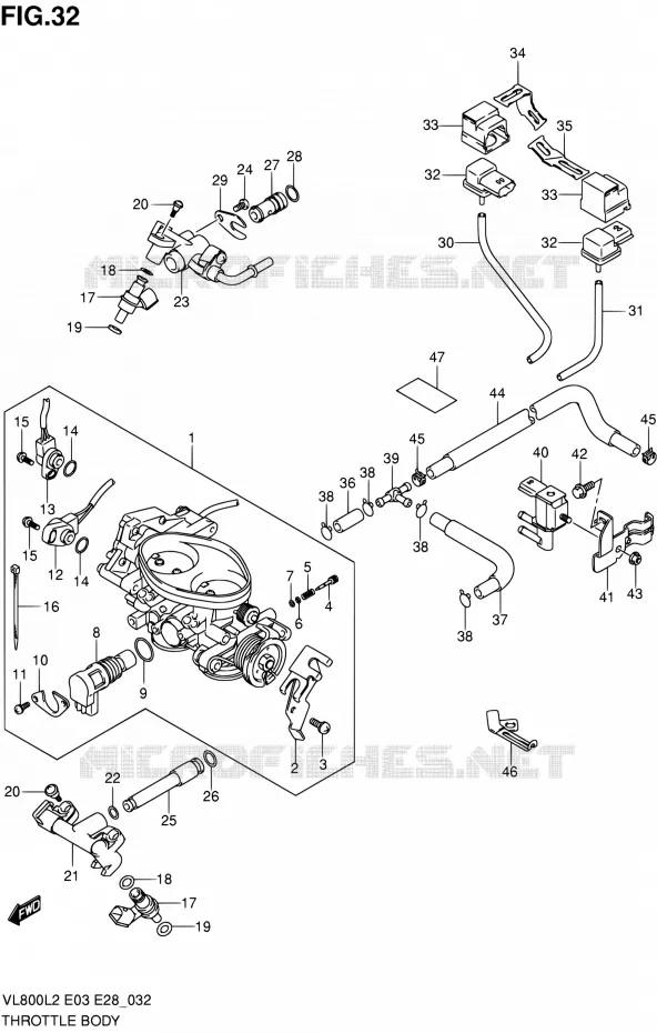 THROTTLE BODY (VL800CL2 E33) Suzuki MOTO 800 VOLUSIA 2012  VL800CL2