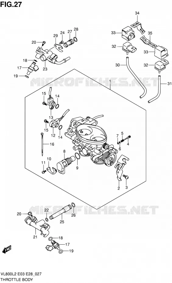 THROTTLE BODY (VL800L2 E03) Suzuki MOTO 800 VOLUSIA 2012  VL800CL2