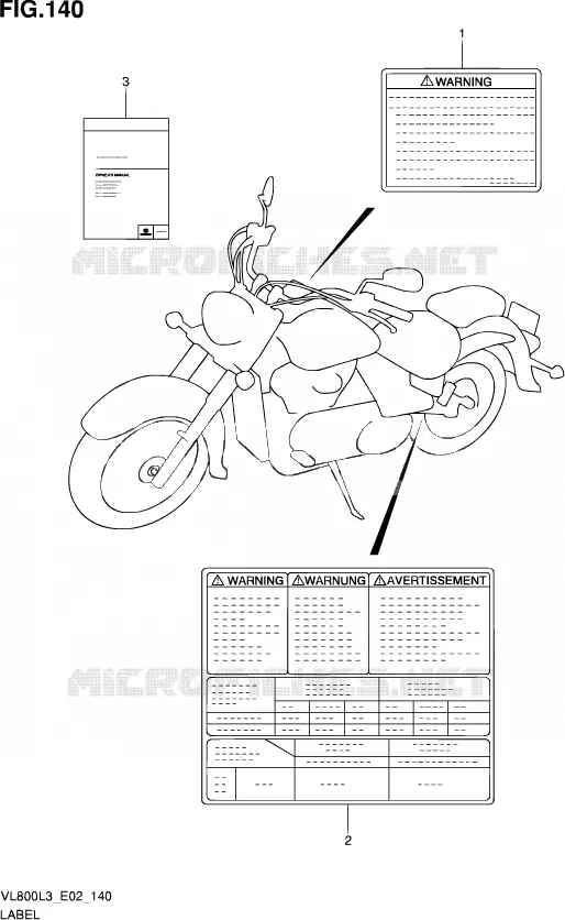 LABEL (VL800CL3 E02) Suzuki MOTO 800 VOLUSIA 2013  VL800C L3 (E19)