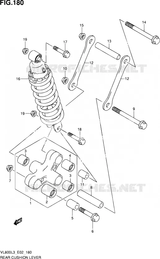 SHOCK ABSORBER LINKAGE (VL800CL3 E02) Suzuki MOTO 800 VOLUSIA 2013  VL800C L3 (E19)