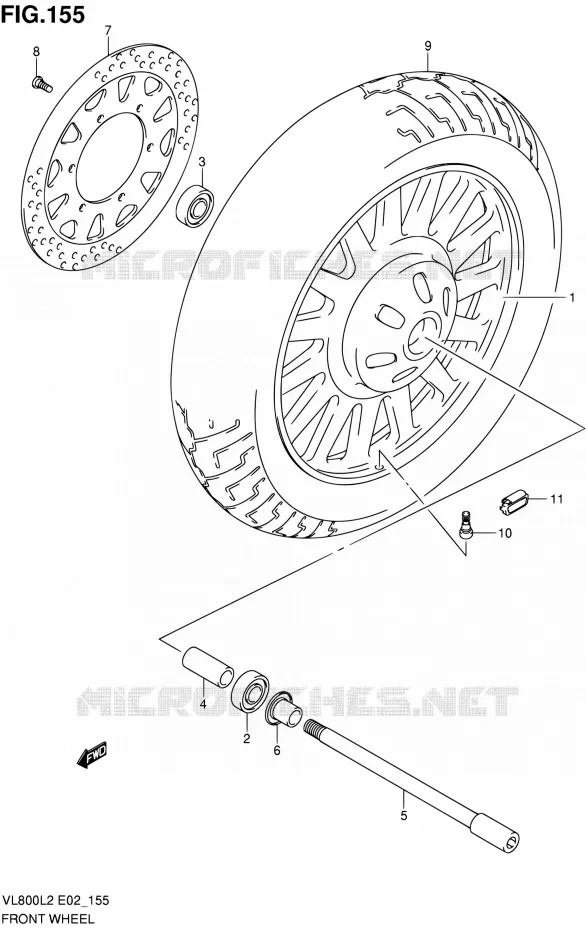 FRONT WHEEL (VL800CUEL2 E19) Suzuki MOTO 800 VOLUSIA 2012  VL800CUEL2