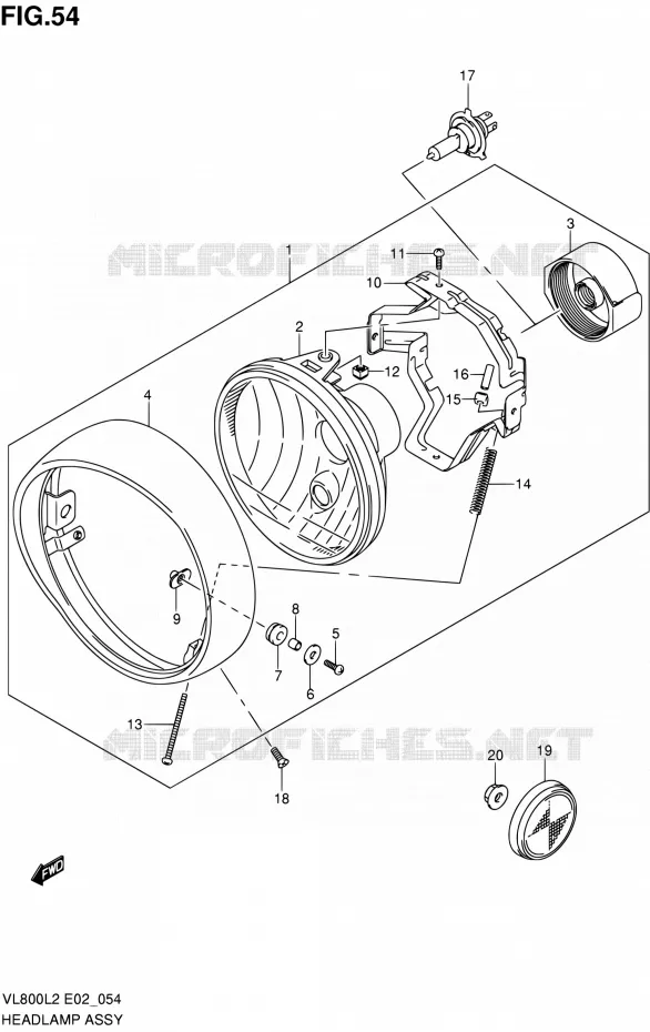 HEADLIGHT (VL800TL2 E24) Suzuki MOTO 800 VOLUSIA 2012  VL800CUEL2