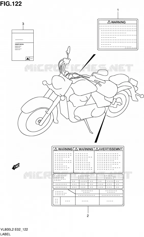 LABEL (VL800L2 E24) Suzuki MOTO 800 VOLUSIA 2012  VL800CUEL2