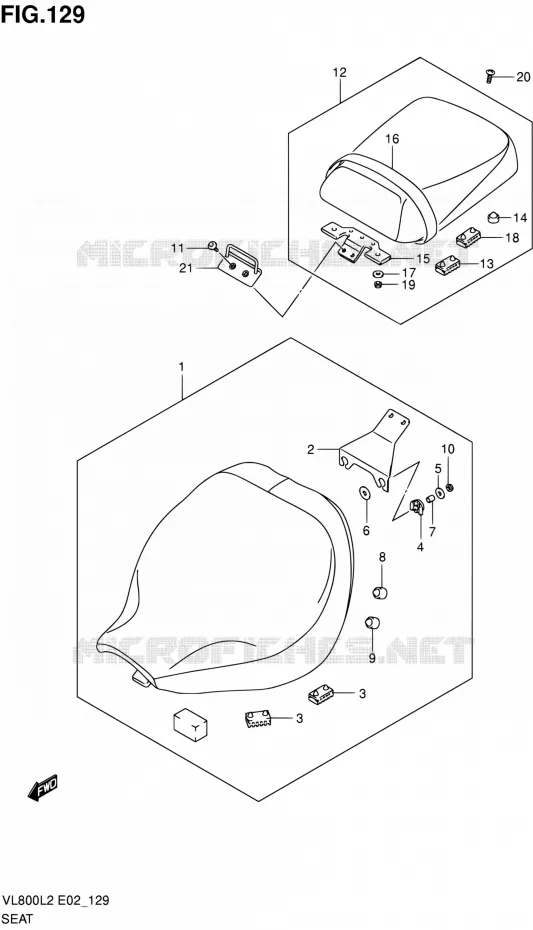 SEAT (VL800L2 E02) Suzuki MOTO 800 VOLUSIA 2012  VL800CUEL2