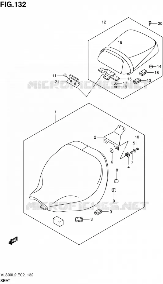 SEAT (VL800UEL2 E19) Suzuki MOTO 800 VOLUSIA 2012  VL800CUEL2