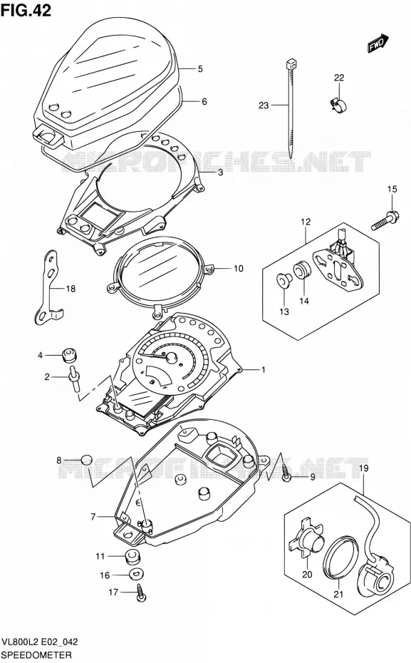 SPEEDOMETER (VL800CL2 E19) Suzuki MOTO 800 VOLUSIA 2012  VL800CUEL2