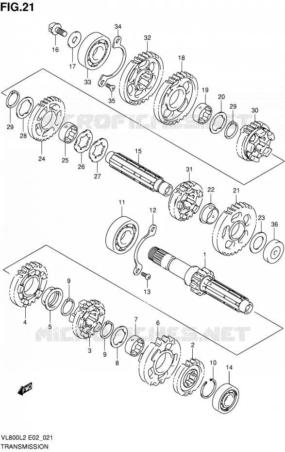TRANSMISSION Suzuki MOTO 800 VOLUSIA 2012  VL800CUEL2
