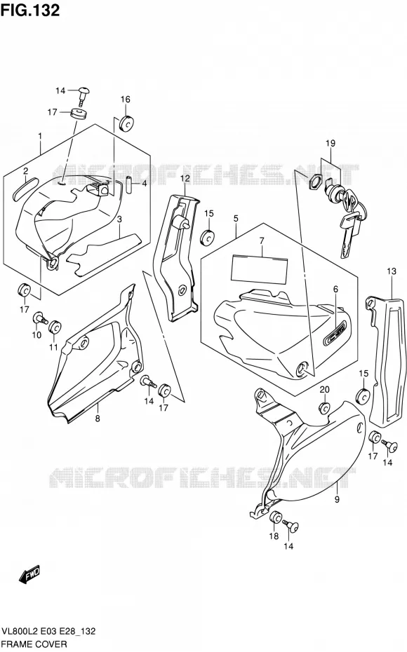 FAIRING (VL800L2 E03) Suzuki MOTO 800 VOLUSIA 2012  VL800TL2