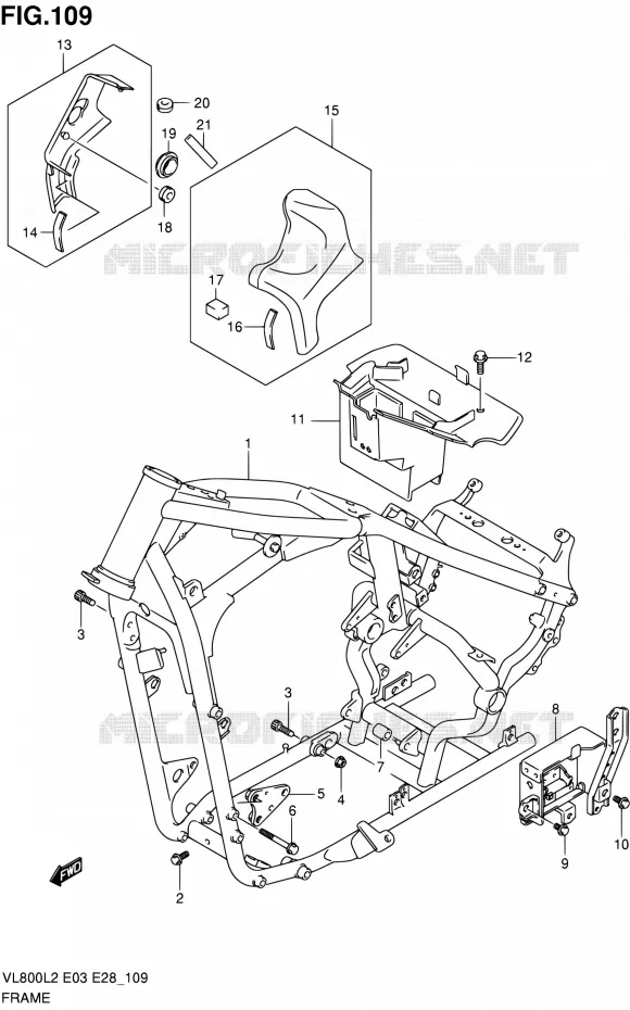 FRAME (VL800L2 E33) Suzuki MOTO 800 VOLUSIA 2012  VL800TL2