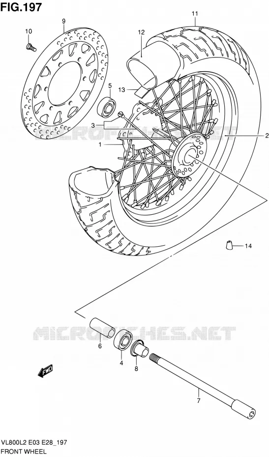 FRONT WHEEL (VL800TL2 E03) Suzuki MOTO 800 VOLUSIA 2012  VL800TL2