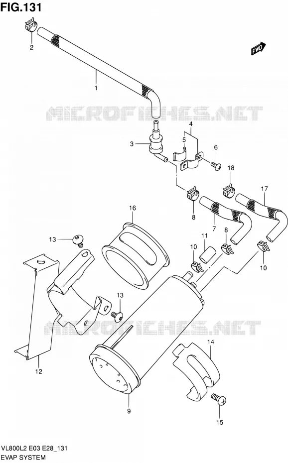 FUEL EVAP SYSTEM (VL800TL2 E33) Suzuki MOTO 800 VOLUSIA 2012  VL800TL2