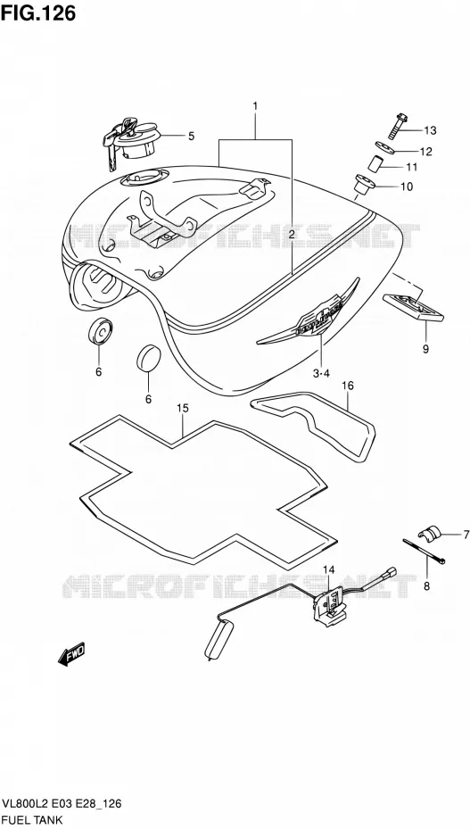 FUEL TANK (VL800TL2 E28) Suzuki MOTO 800 VOLUSIA 2012  VL800TL2