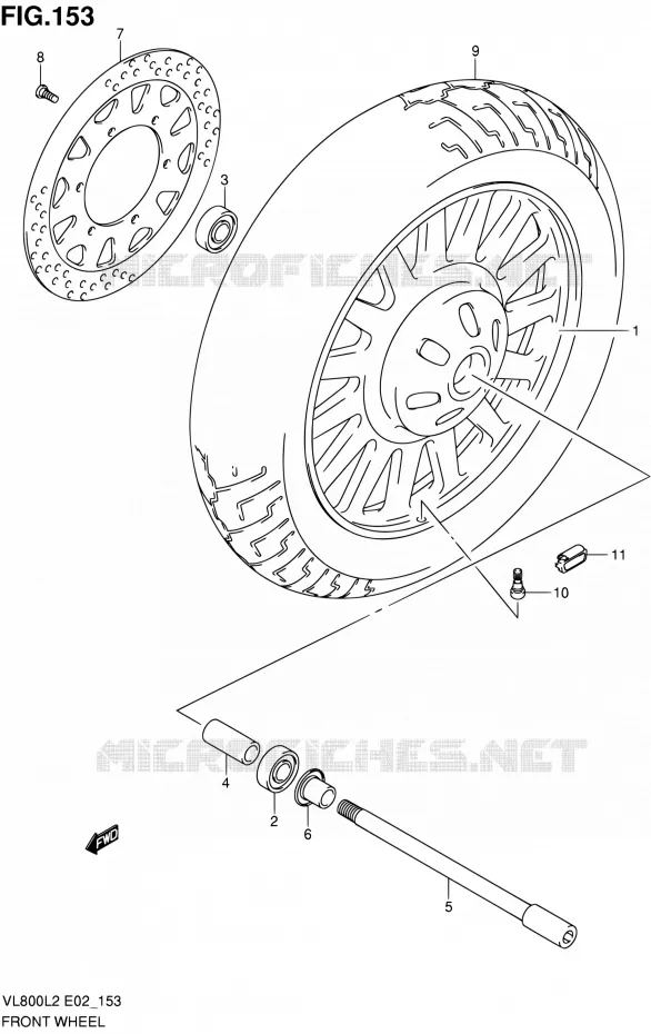 FRONT WHEEL (VL800CL2 E19) Suzuki MOTO 800 VOLUSIA 2012  VL800UEL2