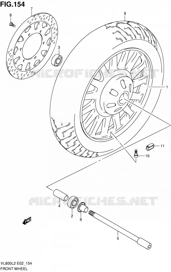 FRONT WHEEL (VL800CL2 E24) Suzuki MOTO 800 VOLUSIA 2012  VL800UEL2