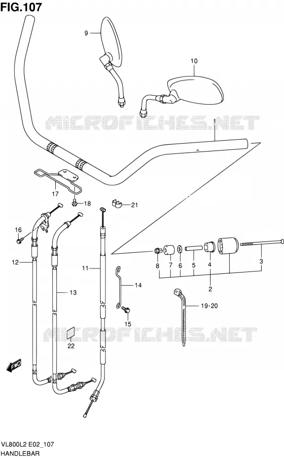 HANDELBAR (VL800CUEL2 E19) Suzuki MOTO 800 VOLUSIA 2012  VL800UEL2