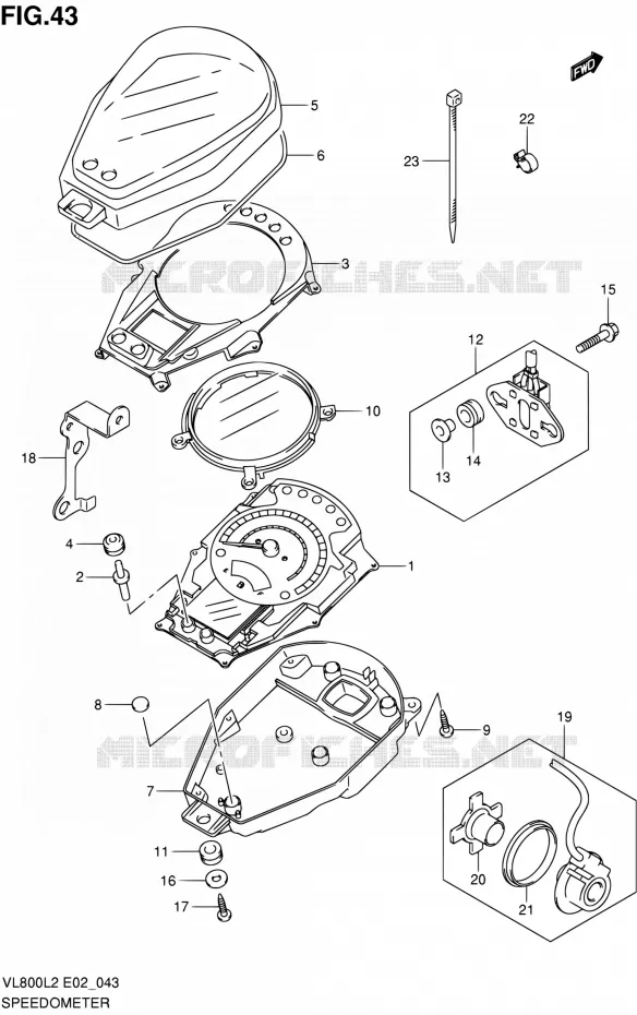 SPEEDOMETER (VL800CL2 E24) Suzuki MOTO 800 VOLUSIA 2012  VL800UEL2