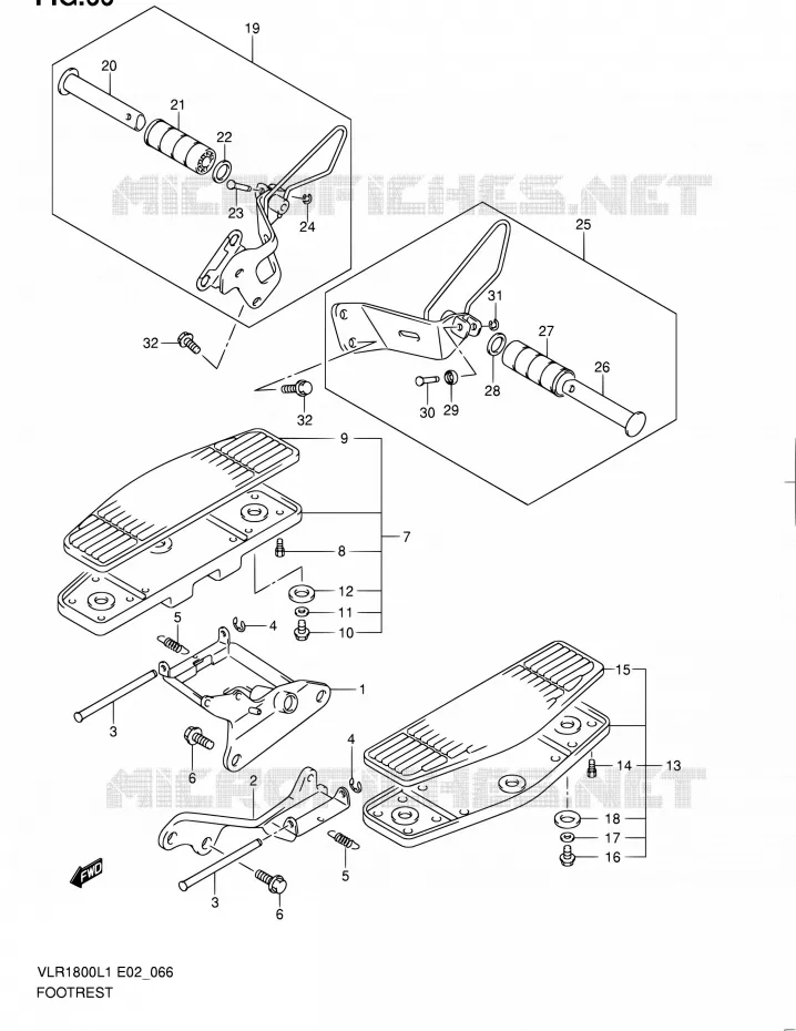 FOOTREST (VLR1800L1 E19) Suzuki MOTO 1800 INTRUDER 2011  VLR1800L1(E19)