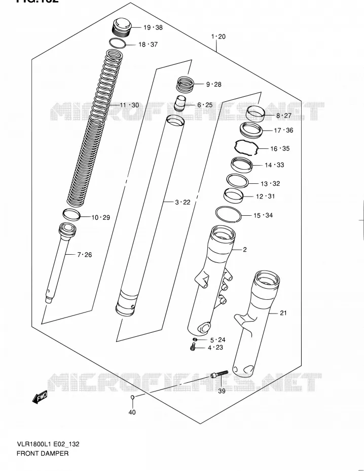 FRONT FORK Suzuki MOTO 1800 INTRUDER 2011  VLR1800L1(E19)