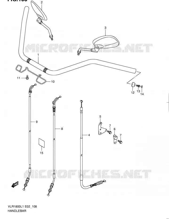 HANDELBAR (VLR1800TL1 E24) Suzuki MOTO 1800 INTRUDER 2011  VLR1800L1(E19)