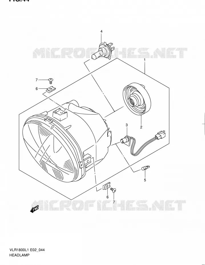 HEAD LAMP Suzuki MOTO 1800 INTRUDER 2011  VLR1800L1(E19)