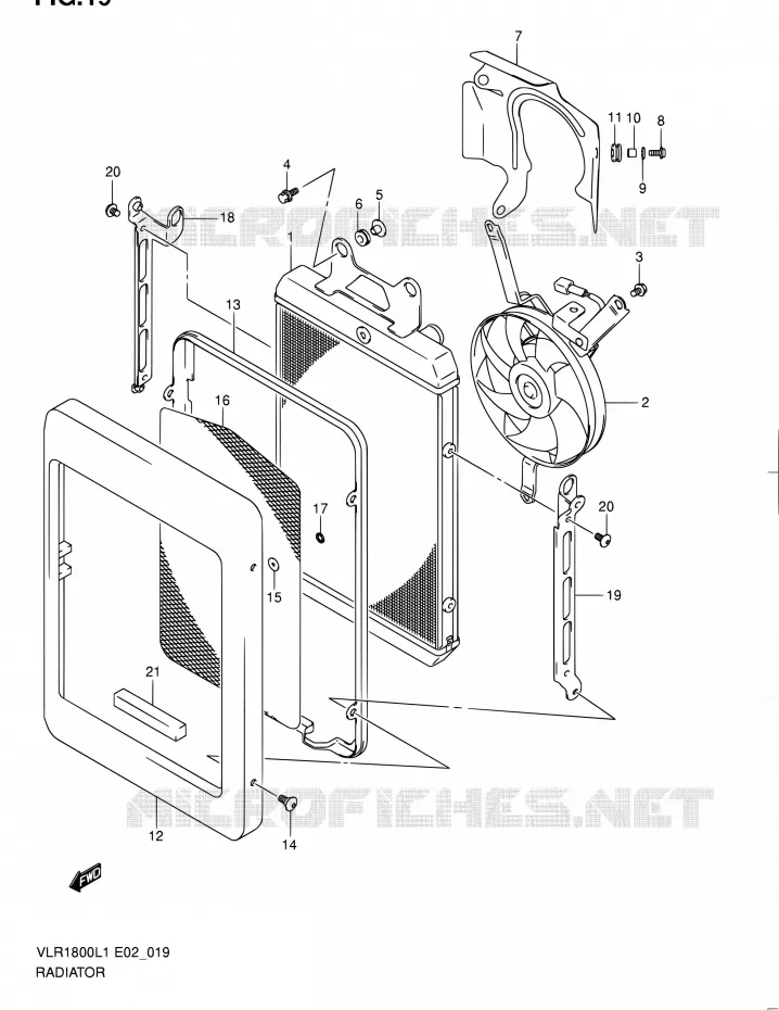 RADIATOR Suzuki MOTO 1800 INTRUDER 2011  VLR1800L1(E19)